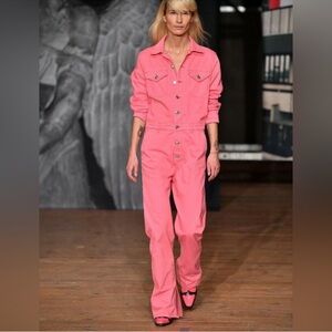 GANNI Pink Denim Utility Jumpsuit Size 36 / S – New, Unworn – Scandinavian Cool